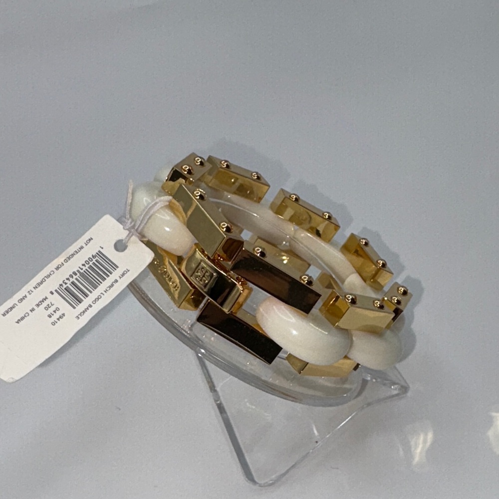 Tory Burch Elegant Gold and Cream Bracelet